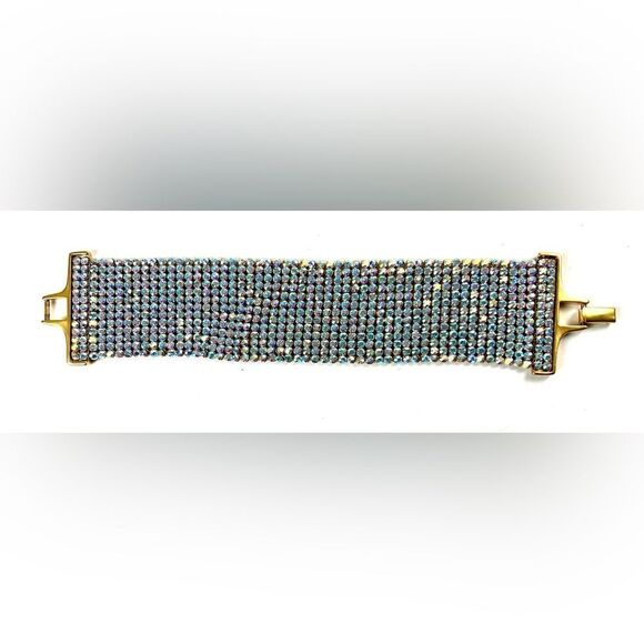 Swarovski Crystal Mesh Wide Bracelet - Picture 7 of 12